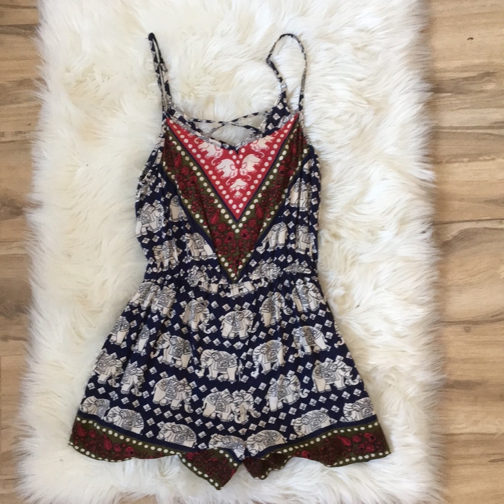 Cute elephant tribal romper